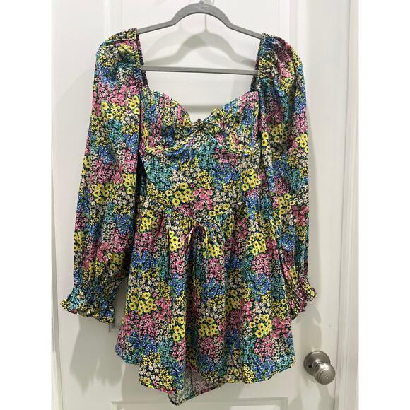 NWT For Love & Lemons Ruth Mini Dress in Blue Sz M - Picture 2 of 13